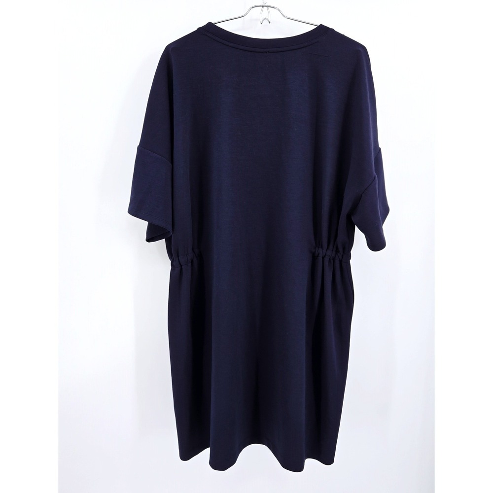 Cable & Gauge NWT Navy Blue T-Shirt Dress‎ Drawstring Waist Plus Size 3X - Picture 3 of 10